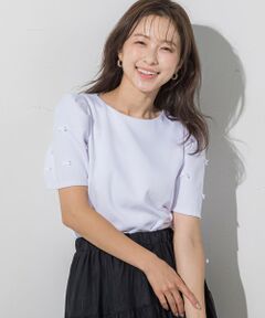 QUEENS COURT / クイーンズコート カットソー | 袖リボンモチーフトップス≪洗濯機で洗える≫