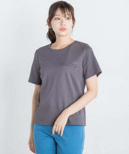 QUEENS COURT / クイーンズコート カットソー | エンボスロゴTシャツ≪手洗い可能≫ | 詳細23