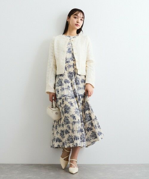 QUEENS COURT / クイーンズコート ロング・マキシ丈ワンピース | グラフィックプリーツワンピース≪洗濯機で洗える≫ | 詳細15