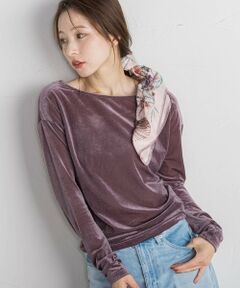 QUEENS COURT / クイーンズコート カットソー | ニュアンスベロアバックシャンカットソー≪手洗い可能≫