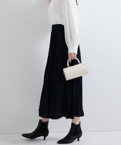 QUEENS COURT / クイーンズコート ミニ・ひざ丈スカート | ナイルサテンプリーツスカート≪手洗い可能≫