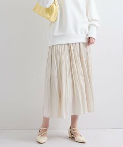 QUEENS COURT / クイーンズコート ミニ・ひざ丈スカート | ナイルサテンプリーツスカート≪手洗い可能≫