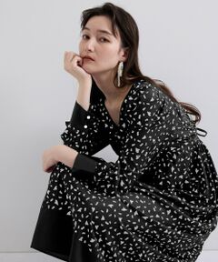 QUEENS COURT / クイーンズコート ロング・マキシ丈ワンピース | ジオメトリックハートプリントワンピース≪手洗い可能≫