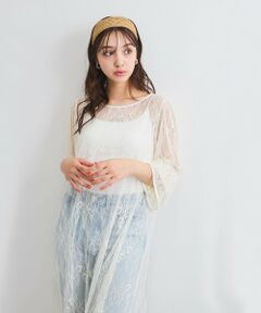 QUEENS COURT / クイーンズコート ロング・マキシ丈ワンピース | シアーストレッチレースワンピース≪洗濯機で洗える≫