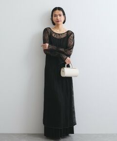 QUEENS COURT / クイーンズコート ロング・マキシ丈ワンピース | シアーストレッチレースワンピース≪洗濯機で洗える≫