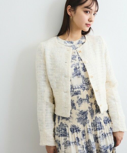 QUEENS COURT / クイーンズコート テーラードジャケット | デティールノーカラージャケット≪手洗い可能≫ | 詳細1