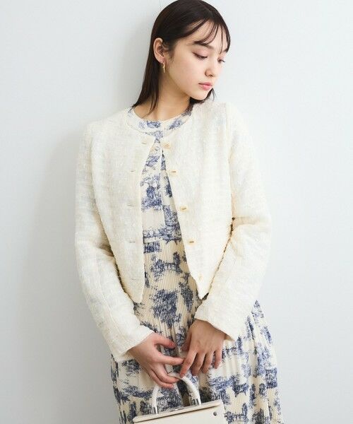 QUEENS COURT / クイーンズコート テーラードジャケット | デティールノーカラージャケット≪手洗い可能≫ | 詳細2