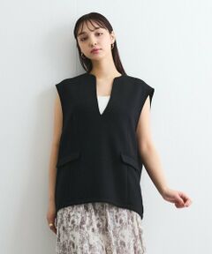 QUEENS COURT / クイーンズコート ダウンジャケット・ベスト | ダンボールフラップVネックベスト≪手洗い可能≫