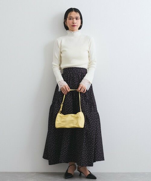 QUEENS COURT / クイーンズコート ミニ・ひざ丈スカート | ドットフレアギャザースカート≪手洗い可能≫ | 詳細1