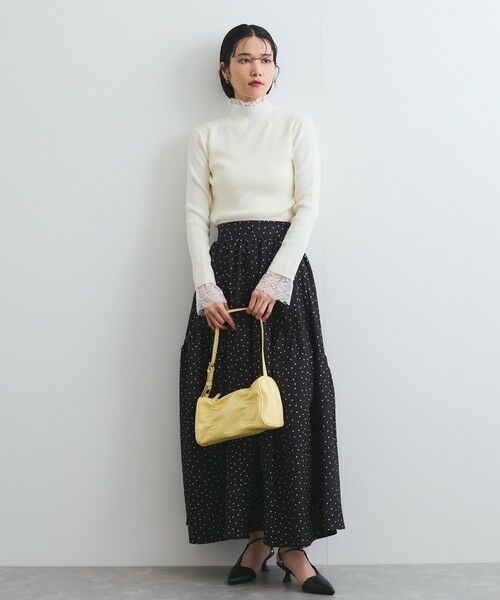 QUEENS COURT / クイーンズコート ミニ・ひざ丈スカート | ドットフレアギャザースカート≪手洗い可能≫ | 詳細2