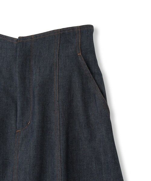 QUEENS COURT / クイーンズコート ミニ・ひざ丈スカート | デニムキリカエフレアスカート≪手洗い可能≫ | 詳細7