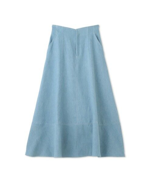 QUEENS COURT / クイーンズコート ミニ・ひざ丈スカート | デニムキリカエフレアスカート≪手洗い可能≫ | 詳細20