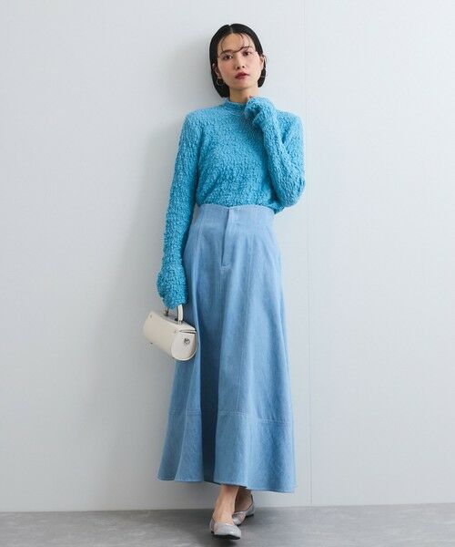 QUEENS COURT / クイーンズコート ミニ・ひざ丈スカート | デニムキリカエフレアスカート≪手洗い可能≫ | 詳細15