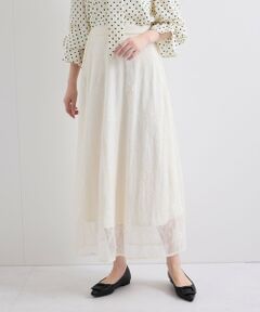 QUEENS COURT / クイーンズコート ミニ・ひざ丈スカート | シアーストレッチレーススカート≪洗濯機で洗える≫