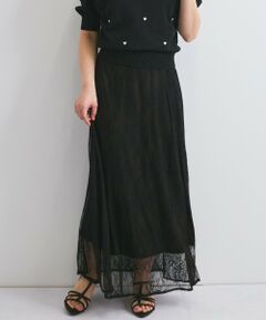 QUEENS COURT / クイーンズコート ミニ・ひざ丈スカート | シアーストレッチレーススカート≪洗濯機で洗える≫