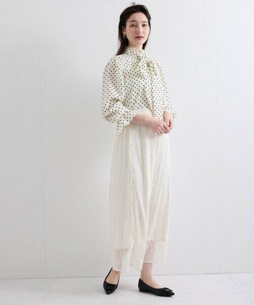 QUEENS COURT / クイーンズコート ミニ・ひざ丈スカート | シアーストレッチレーススカート≪洗濯機で洗える≫ | 詳細3