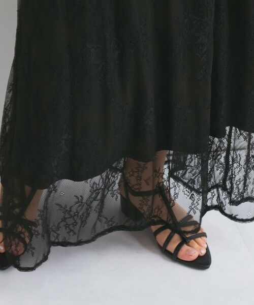 QUEENS COURT / クイーンズコート ミニ・ひざ丈スカート | シアーストレッチレーススカート≪洗濯機で洗える≫ | 詳細11