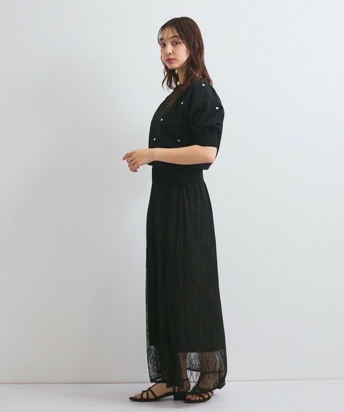 QUEENS COURT / クイーンズコート ミニ・ひざ丈スカート | シアーストレッチレーススカート≪洗濯機で洗える≫ | 詳細13