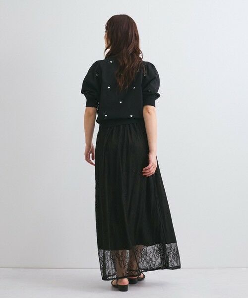 QUEENS COURT / クイーンズコート ミニ・ひざ丈スカート | シアーストレッチレーススカート≪洗濯機で洗える≫ | 詳細14