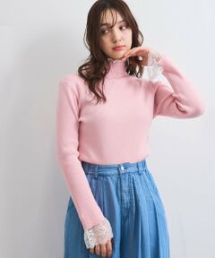 QUEENS COURT / クイーンズコート ニット・セーター | レースキリカエリブニットトップス≪手洗い可能≫