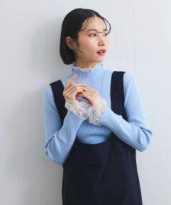 QUEENS COURT / クイーンズコート ニット・セーター | レースキリカエリブニットトップス≪手洗い可能≫