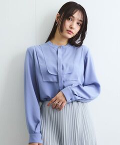 QUEENS COURT / クイーンズコート シャツ・ブラウス | ジョーゼットフロントヨークシャツブラウス≪手洗い可能≫