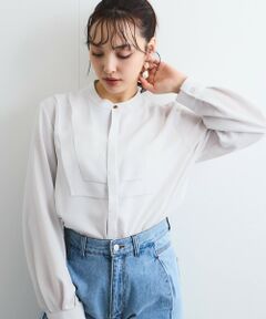 QUEENS COURT / クイーンズコート シャツ・ブラウス | ジョーゼットフロントヨークシャツブラウス≪手洗い可能≫