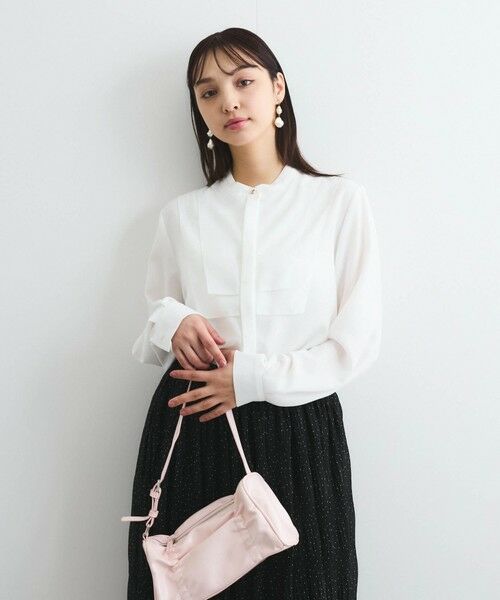 QUEENS COURT / クイーンズコート シャツ・ブラウス | ジョーゼットフロントヨークシャツブラウス≪手洗い可能≫ | 詳細2