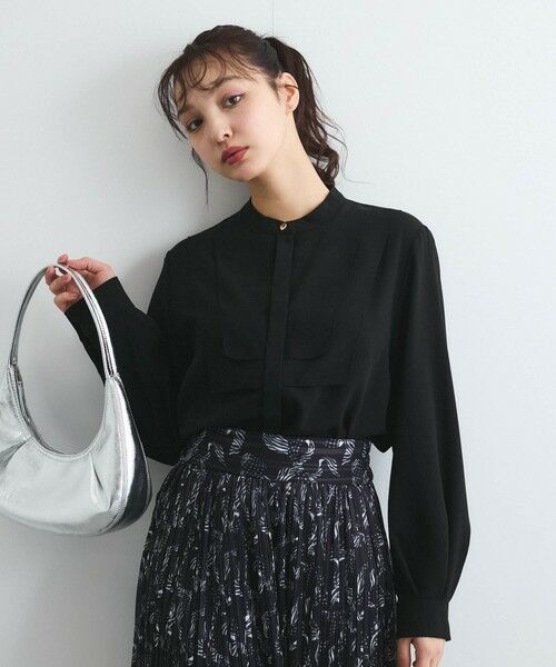 QUEENS COURT / クイーンズコート シャツ・ブラウス | ジョーゼットフロントヨークシャツブラウス≪手洗い可能≫ | 詳細10