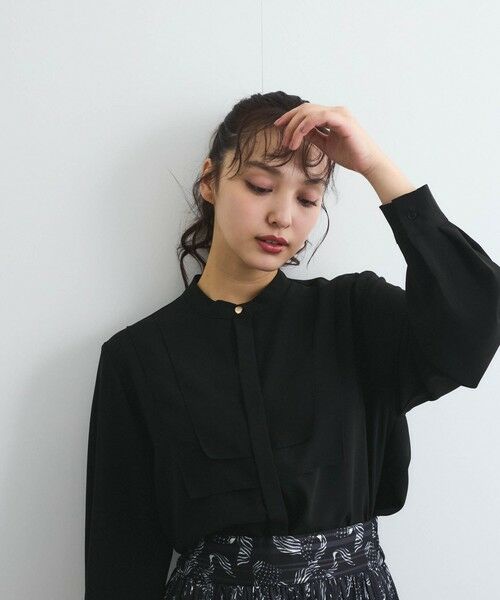 QUEENS COURT / クイーンズコート シャツ・ブラウス | ジョーゼットフロントヨークシャツブラウス≪手洗い可能≫ | 詳細11