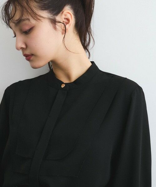 QUEENS COURT / クイーンズコート シャツ・ブラウス | ジョーゼットフロントヨークシャツブラウス≪手洗い可能≫ | 詳細12