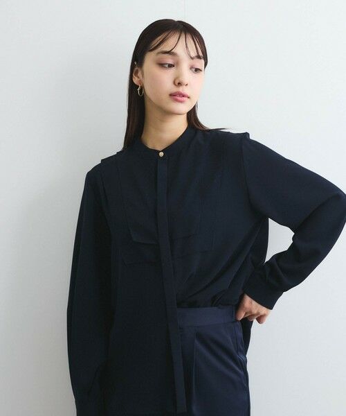 QUEENS COURT / クイーンズコート シャツ・ブラウス | ジョーゼットフロントヨークシャツブラウス≪手洗い可能≫ | 詳細16