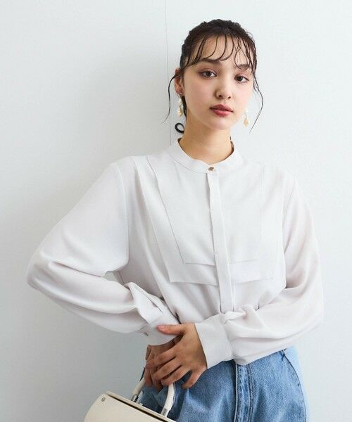 QUEENS COURT / クイーンズコート シャツ・ブラウス | ジョーゼットフロントヨークシャツブラウス≪手洗い可能≫ | 詳細28