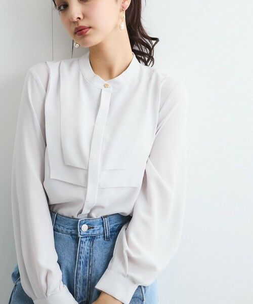 QUEENS COURT / クイーンズコート シャツ・ブラウス | ジョーゼットフロントヨークシャツブラウス≪手洗い可能≫ | 詳細29