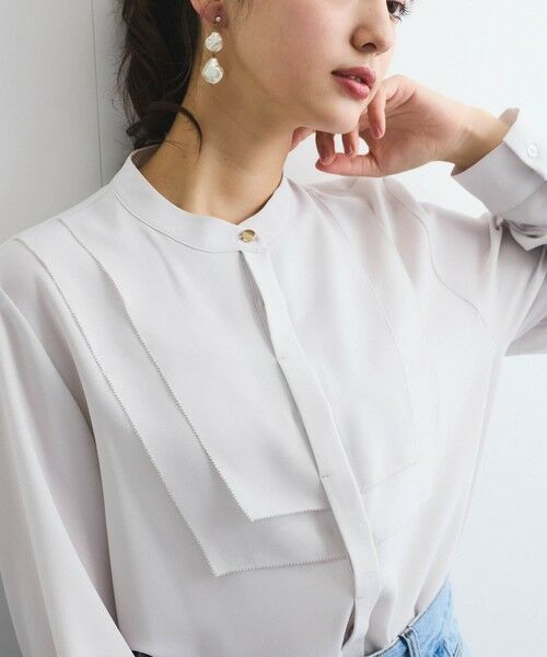 QUEENS COURT / クイーンズコート シャツ・ブラウス | ジョーゼットフロントヨークシャツブラウス≪手洗い可能≫ | 詳細30