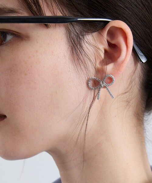 国内即発♡アニエスベー in Love ピアス リボン モチーフ H925 リボン ロゴ ドロップ ピアス 