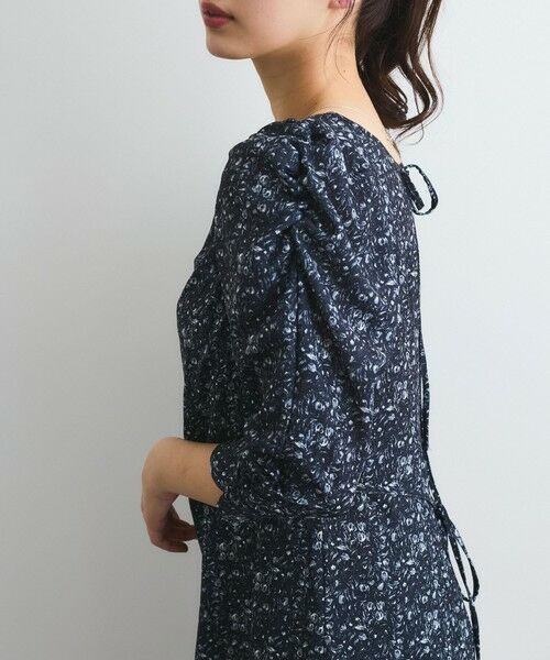 QUEENS COURT / クイーンズコート ロング・マキシ丈ワンピース | ヴィンテージフラワードレープワンピース≪手洗い可能≫ | 詳細2