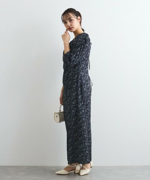 QUEENS COURT / クイーンズコート ロング・マキシ丈ワンピース | ヴィンテージフラワードレープワンピース≪手洗い可能≫ | 詳細4