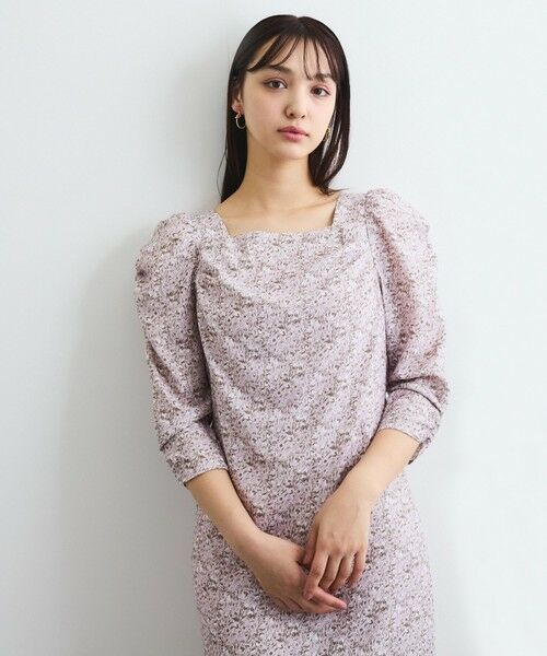 QUEENS COURT/クイーンズコート ヴィンテージフラワードレープワンピース≪手洗い可能≫ ピンク M QUEENS COURT/クイーンズコート ヴィンテージフラワードレープワンピース≪手洗い可能≫ ピンク M