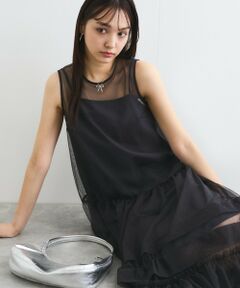 QUEENS COURT / クイーンズコート ロング・マキシ丈ワンピース | チュールフリルワンピースアンサンブル≪手洗い可能≫