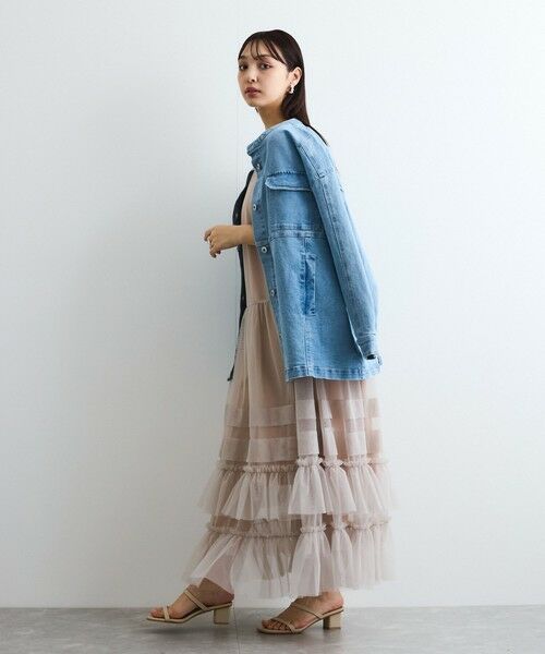 QUEENS COURT / クイーンズコート ロング・マキシ丈ワンピース | チュールフリルワンピースアンサンブル≪手洗い可能≫ | 詳細5