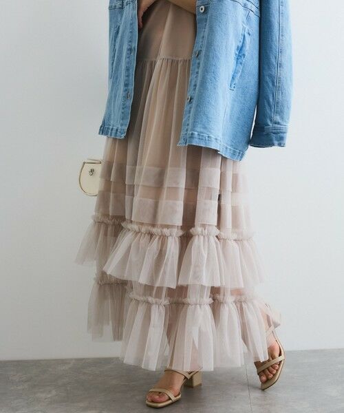 QUEENS COURT / クイーンズコート ロング・マキシ丈ワンピース | チュールフリルワンピースアンサンブル≪手洗い可能≫ | 詳細1