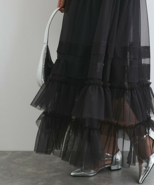 QUEENS COURT / クイーンズコート ロング・マキシ丈ワンピース | チュールフリルワンピースアンサンブル≪手洗い可能≫ | 詳細13