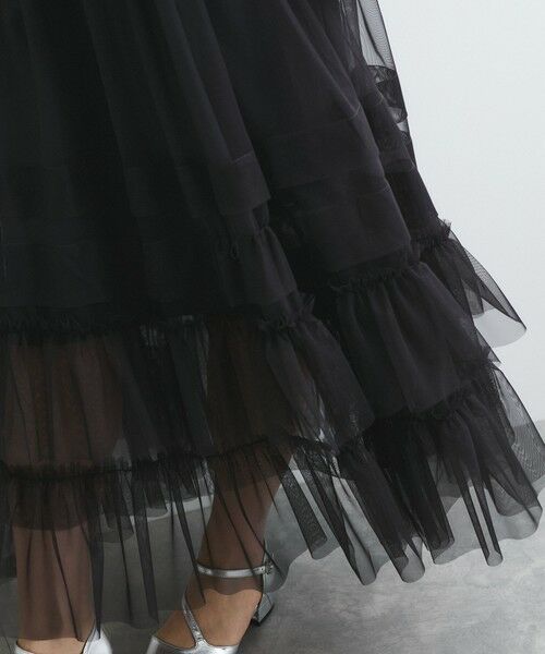QUEENS COURT / クイーンズコート ロング・マキシ丈ワンピース | チュールフリルワンピースアンサンブル≪手洗い可能≫ | 詳細14