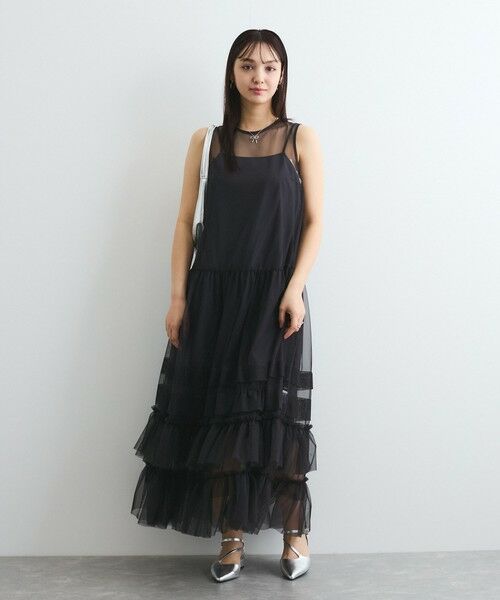 QUEENS COURT / クイーンズコート ロング・マキシ丈ワンピース | チュールフリルワンピースアンサンブル≪手洗い可能≫ | 詳細16