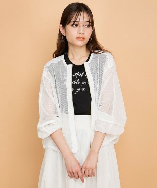 QUEENS COURT / クイーンズコート テーラードジャケット | マイクロメッシュZIPブルゾン≪手洗い可能≫ | 詳細1