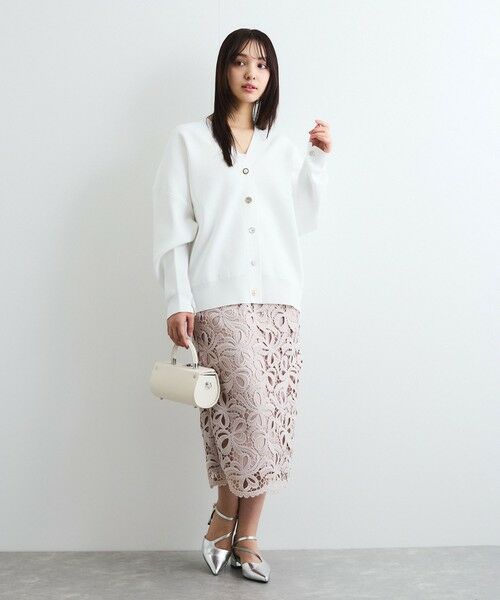 QUEENS COURT / クイーンズコート ミニ・ひざ丈スカート | リボンレースIラインスカート≪手洗い可能≫ | 詳細10