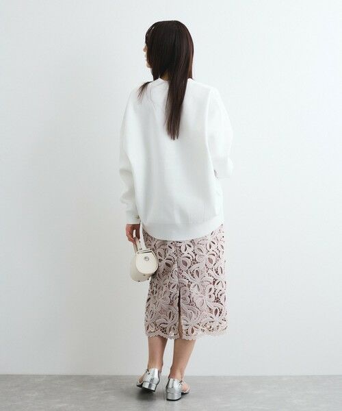 QUEENS COURT / クイーンズコート ミニ・ひざ丈スカート | リボンレースIラインスカート≪手洗い可能≫ | 詳細11