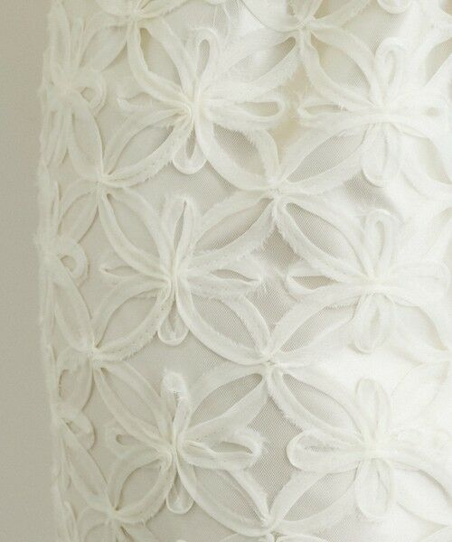 QUEENS COURT / クイーンズコート ミニ・ひざ丈スカート | チュールフラワーIラインスカート≪手洗い可能≫ | 詳細8