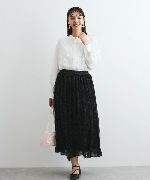 QUEENS COURT / クイーンズコート ミニ・ひざ丈スカート | シフォンジョーゼットランダムプリーツスカート≪手洗い可能≫ | 詳細7